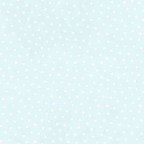 2 YARDS Maywood Little Lambies Woolies Light Aqua White Baby Polka Dot Cotton Flannel Fabric 2 Yard 18506-QW