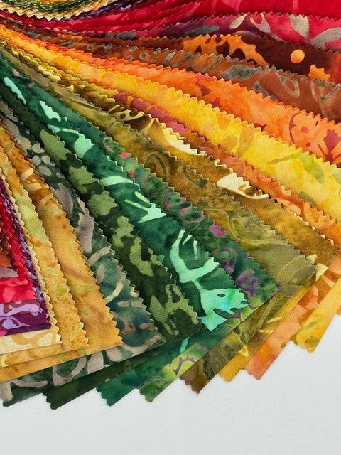 Java Batiks Autumn Purple Gold Orange Purple Batik Jelly Roll 40 2.5 Inch Fabric Strips ST-MASJAB-AUT