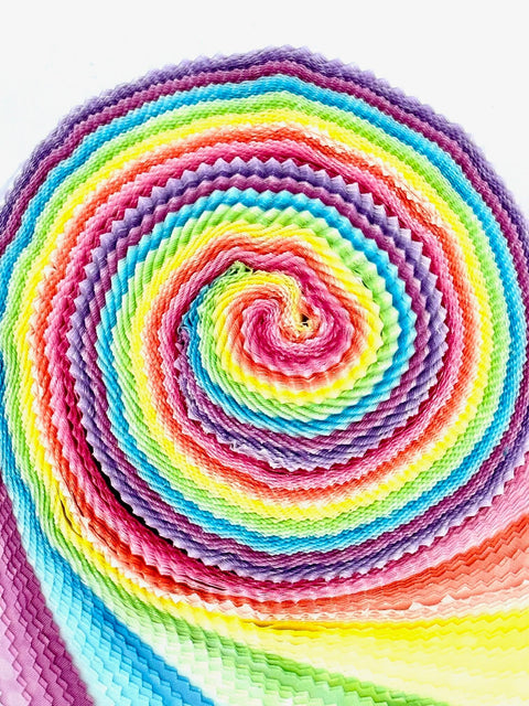 Java Batiks Pastel Rainbow Polka Dots Green Blue Yellow Orange Pink Batik Jelly Roll 40 2.5 Inch Fabric Strips ST-MASJAB-PRD