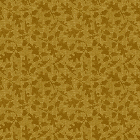 BTHY Maywood Woolies Autumn Harvest Flannel Cross Weave with Acorns Gold Yellow Cotton Flannel Fabric Half Yard 9956-S