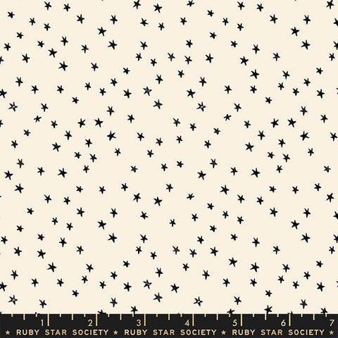 BTY NEW Moda Ruby Star Society RSS Starry Mini Natural Black Stars on Cream Alexia Abegg Cotton Fabric Yard RS4110-21