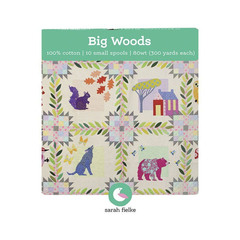 Aurifil Big Woods Collection Sarah Fielke 80 Weight Wt Orange Blue Green Cotton Quilting Thread Set of 10 SF80BW10