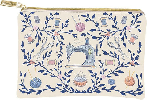 Moda Punch Studio Glam Bag Botanical Sewing Icons Notions 1005 70 Faux Leather Vinyl Zippered Project Bag 5.5 x 8"