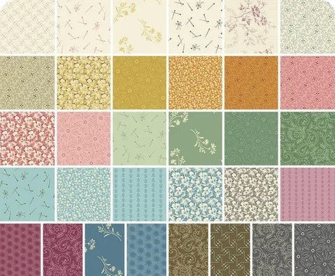 NEW Andover Sewing Basket Floral Edyta Sitar Laundry Basket Quilts LBQ Cream Blue Pink Green Beige Charm Square Fabric Bundle