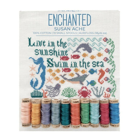 PREORDER Aurifil Aurifloss Enchanted by Susan Ache Orange Blue 6 strand Floss Spool Cotton Embroidery Thread Set of 10 SA30EC10