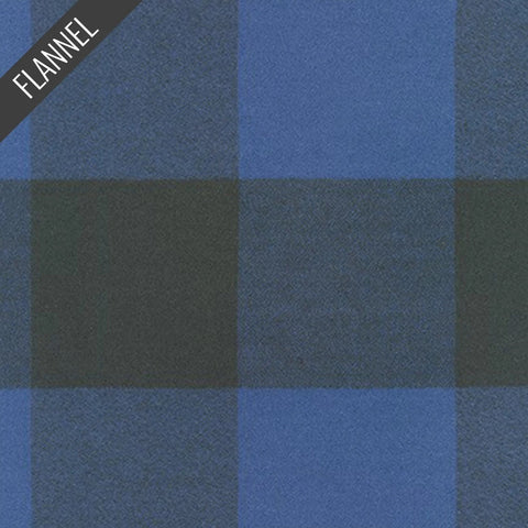 4 YARDS Kaufman Mammoth Organic Flannel Blueberry Blue BlackCream Organic Cotton Flannel Fabric 4 Yard SRKF-20703-77