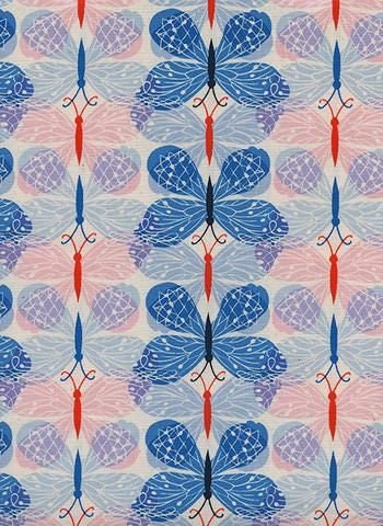 BTY OOP RJR Cotton + Steel Beauty Shop Sarah Watts Melody Miller Good Luck Blue Butterfly Cotton Fabric Yard