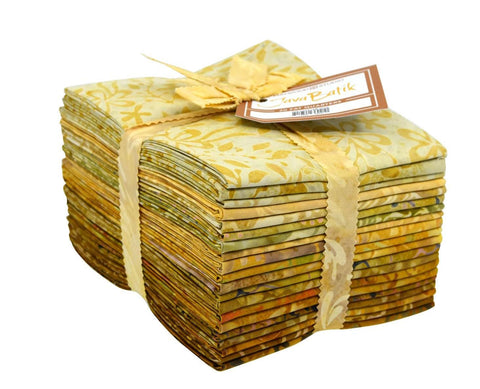 Java Batiks Gold Light to Dark Gold Batik Fat Quarters 20 Fqs Fabric 18 x 22 FQ-MASJAB-GOL