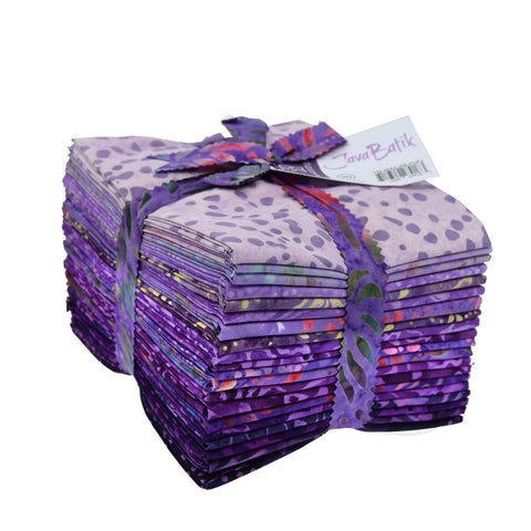 Java Batiks Purple Light to Dark Purple Batik Fat Quarters 20 Fqs Fabric 18 x 22 FQ-MASJAB-PUR2