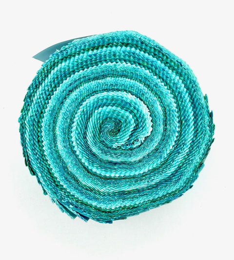 Java Batiks Soft Turquoise Blue Batik Jelly Roll 40 2.5 Inch Fabric Strips ST-MASJAB-SOT2