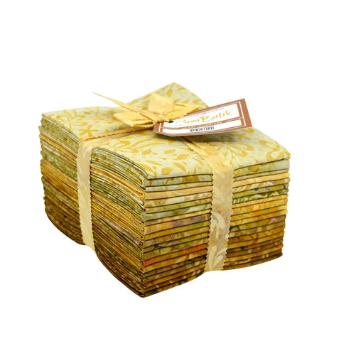 Java Batiks Gold Light to Dark Gold Batik Fat Quarters 20 Fqs Fabric 18 x 22 FQ-MASJAB-GOL