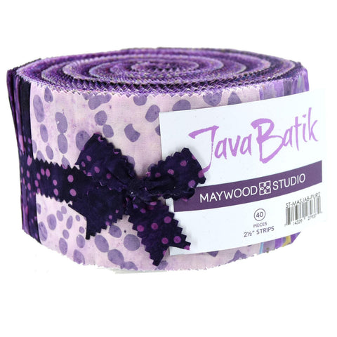 Java Batiks Purple 2 Batik Jelly Roll 40 2.5 Inch Fabric Strips ST-MASJAB-PUR2