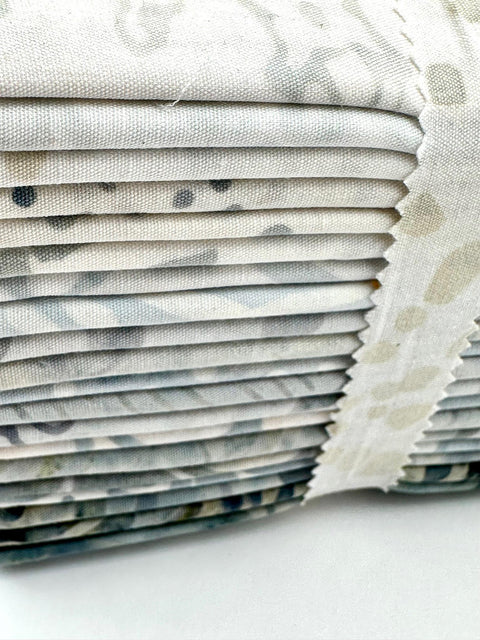 Java Batiks Winter Whites Light Grey to Medium Gray Lights Batik Fat Quarters 20 Fqs Fabric 18 x 22 FQ-MASJAB-WIN