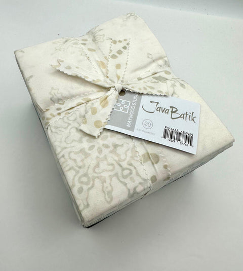 Java Batiks Winter Whites Light Grey to Medium Gray Lights Batik Fat Quarters 20 Fqs Fabric 18 x 22 FQ-MASJAB-WIN