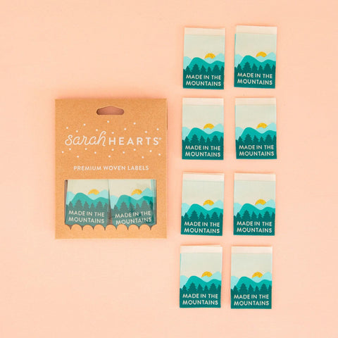 Sarah Hearts Made in the Mountains Quilting Sew In Quilt Labels Fun Modern Quilt Label LC120
