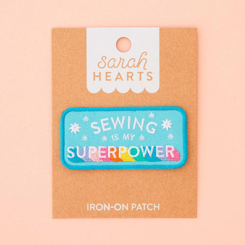 Sarah Hearts Sewing is my Superpower Patch Quilting Sew In Quilt Patch Fun Modern Quilt Patch PA10