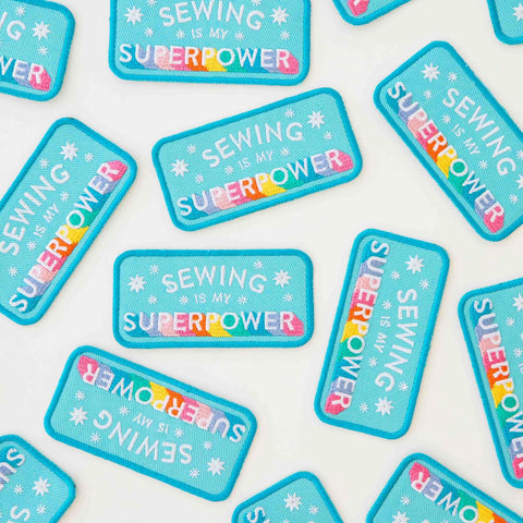 Sarah Hearts Sewing is my Superpower Patch Quilting Sew In Quilt Patch Fun Modern Quilt Patch PA10