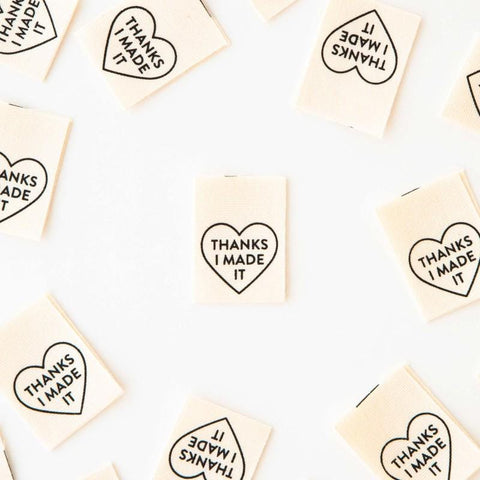 Sarah Hearts Thanks I Made It in Quilting Sew In Quilt Labels Fun Modern Quilt Label LC213