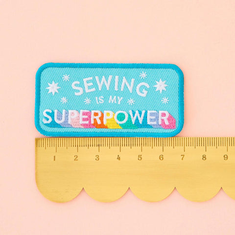 Sarah Hearts Sewing is my Superpower Patch Quilting Sew In Quilt Patch Fun Modern Quilt Patch PA10