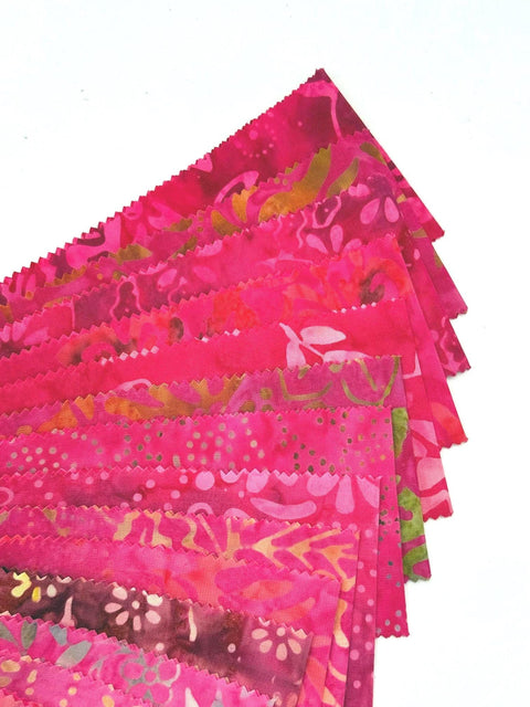 Java Batiks Pink 3 Batik Jelly Roll 40 2.5 Inch Fabric Strips ST-MASJAB-PIN3