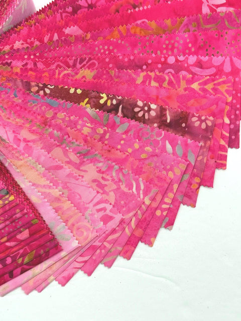 Java Batiks Pink 3 Batik Jelly Roll 40 2.5 Inch Fabric Strips ST-MASJAB-PIN3