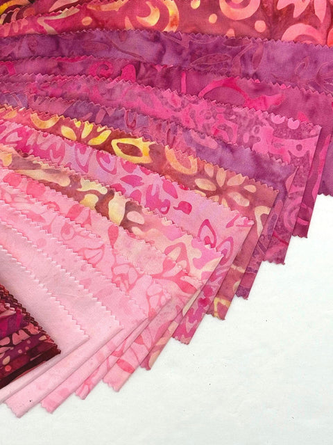 Java Batiks Sweetheart 3 Red to Pink Batik Jelly Roll 40 2.5 Inch Fabric Strips ST-MASJAB-SWE3
