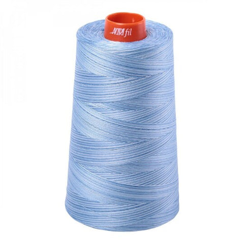 AURIFIL Variegated Cone 3770 Stone Washed Denim Blue Egyptian Mako Cotton 50 Weight Wt 5900 Meters 6452 Yards Quilt Cotton Quilting Thread