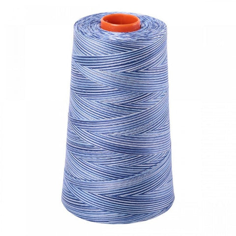 AURIFIL Variegated Cone 4655 Storm At Sea Blue White Egyptian Mako Cotton 50 Weight Wt 5900 Meters 6452 Yards Quilt Cotton Quilting Thread