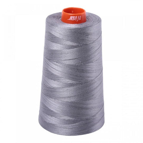 AURIFIL Cone 2605 Gray Grey Steel Egyptian Mako Cotton 50 Weight Wt 5900 Meters 6452 Yards Quilt Cotton Quilting Thread