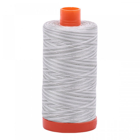 AURIFIL Variegated 4060 Silver Moon MAKO 50 Weight Wt 1300m 1422y Light Grey Gray White Spool Quilt Cotton Quilting Thread
