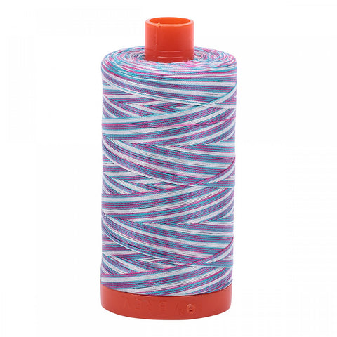 AURIFIL Variegated 4647 Berrylicious MAKO 50 Weight Wt 1300m 1422y Pink Blue White Spool Quilt Cotton Quilting Thread