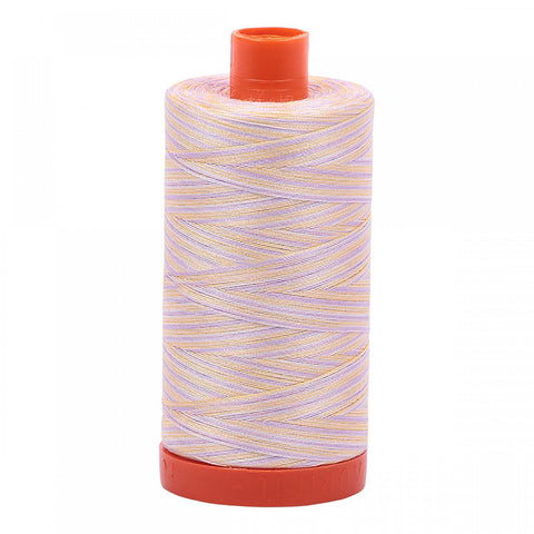 AURIFIL Variegated 4651 Bari MAKO 50 Weight Wt 1300m 1422y Pink Yellow Spool Quilt Cotton Quilting Thread