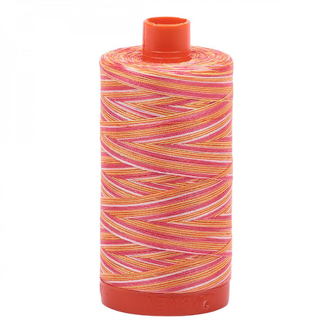 AURIFIL Variegated 4657 Tramonto a Zaogli MAKO 50 Weight Wt 1300m 1422y Pink Orange Yellow White Spool Quilt Cotton Quilting Thread