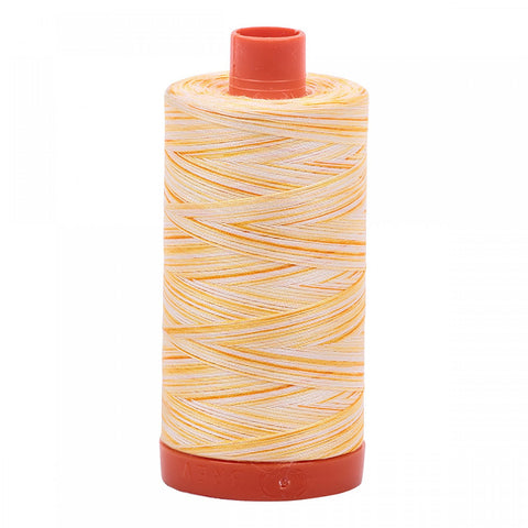 AURIFIL Variegated 4658 Limoni di Monterosso MAKO 50 Weight Wt 1300m 1422y Yellow Orange White Spool Quilt Cotton Quilting Thread
