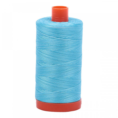 AURIFIL Variegated 4663 Baby Blue Eyes MAKO 50 Weight Wt 1300m 1422y Aqua Baby Blue White Spool Quilt Cotton Quilting Thread