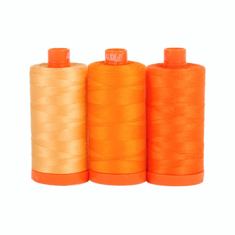 Aurifil TUSCANY Color Builder Mako Cotton 50 Weight Wt Large Spool Tangerine Orange Quilting Thread Set of 3 2214 1133 1104
