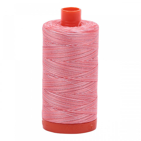 AURIFIL Variegated 4250 Flamingo MAKO 50 Weight Wt 1300m 1422y Pink Red White Spool Quilt Cotton Quilting Thread