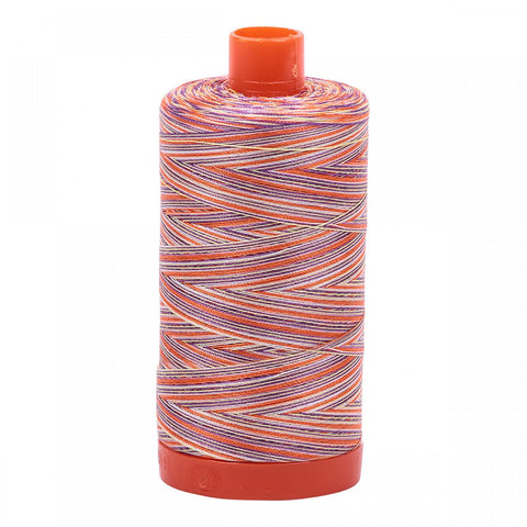AURIFIL Variegated 4648 Desert Dawn MAKO 50 Weight Wt 1300m 1422y Yellow Orange Purple White Spool Quilt Cotton Quilting Thread