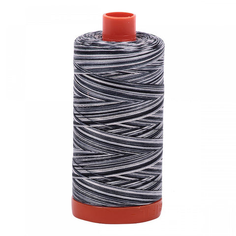 AURIFIL Variegated 4665 Graphite MAKO 50 Weight Wt 1300m 1422y Black Gray Grey White Spool Quilt Cotton Quilting Thread
