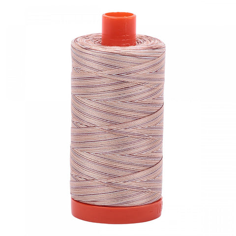 AURIFIL Variegated 4666 Biscotti MAKO 50 Weight Wt 1300m 1422y Brown Beige Tan White Spool Quilt Cotton Quilting Thread