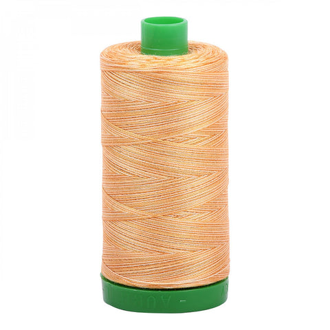 AURIFIL Variegated 4150 Creme Brule MAKO 40 Weight Wt 1000m 1094y Orange Yellow White Spool Quilt Cotton Quilting Thread