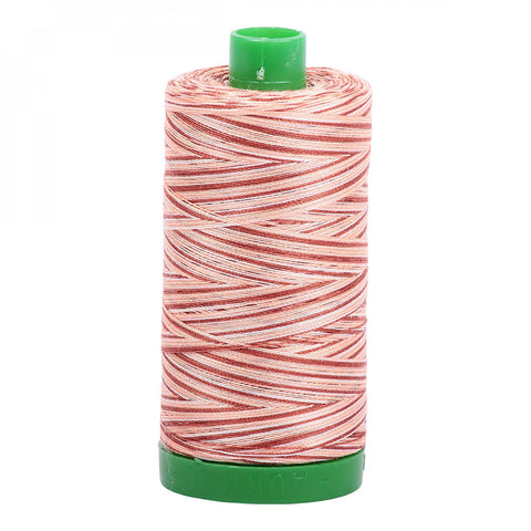 AURIFIL Variegated 4656 Cinnamon Sugar MAKO 40 Weight Wt 1000m 1094y Brown Tan White Spool Quilt Cotton Quilting Thread