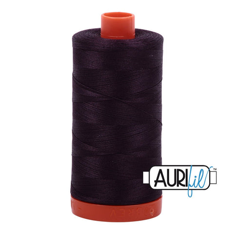 AURIFIL 2570 Aubergine Purple Dark Eggplant MAKO 50 Weight Wt 1300m 1422y Spool Quilt Cotton Quilting Thread