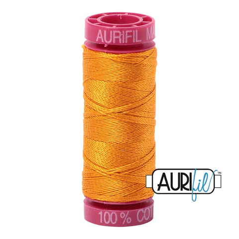 AURIFIL 2145 Yellow Orange MAKO 12 Weight Wt 54 Yards Spool Quilt Cotton Quilting Thread