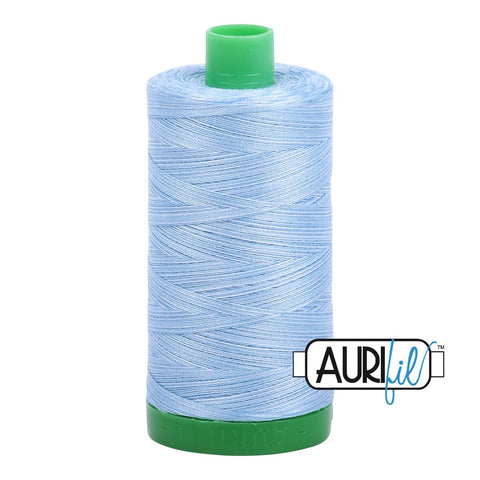 AURIFIL Variegated 3770 Stone Washed Denim MAKO 40 Weight Wt 1000m 1094y Spool Quilt Cotton Quilting Thread
