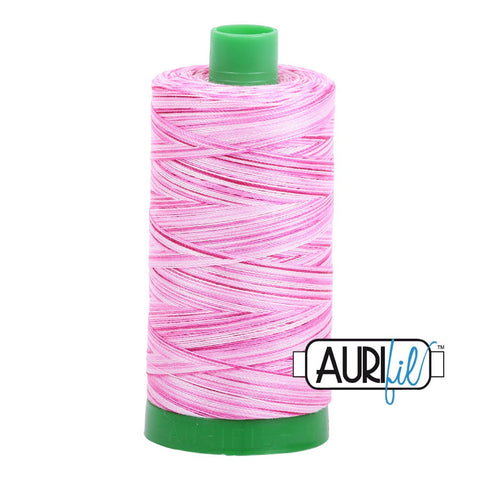 AURIFIL Variegated 4660 Pink Taffy MAKO 40 Weight Wt 1000m 1094y Bright Hot Pink Spool Quilt Cotton Quilting Thread