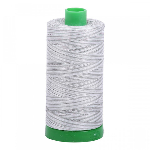 AURIFIL Variegated 4060 Silver Moon Grey MAKO 40 Weight Wt 1000m 1094y Light Grey Gray White Spool Quilt Cotton Quilting Thread