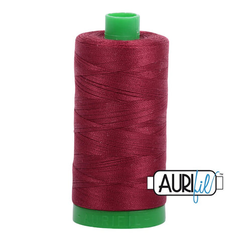 AURIFIL 2460 Dark Carmine Red MAKO 40 Weight Wt 1000m 1094y Spool Quilt Cotton Quilting Thread