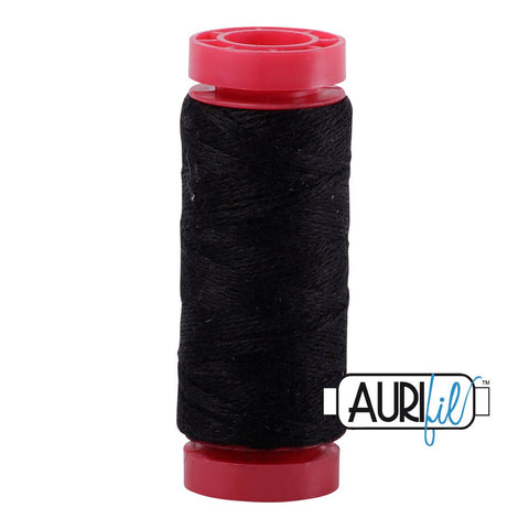 Aurifil LANA WOOL 8692 Black 12 Weight Wt 50 Meters 54 Yards Spool Quilt Wool Quilting Thread