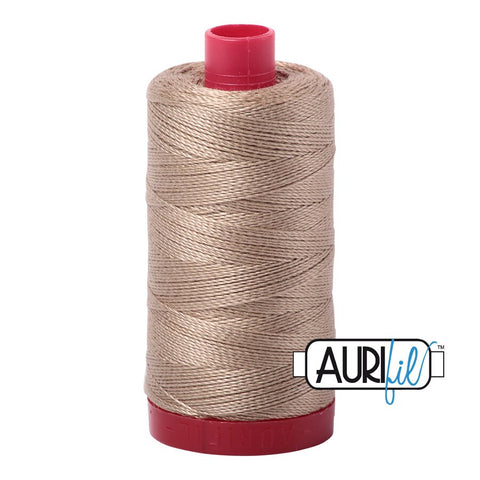 AURIFIL 2325 Linen MAKO 12 Weight Wt 350M 356Yd Spool Quilt Cotton Quilting Thread